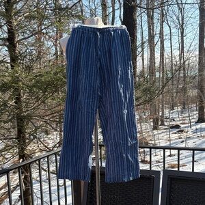 Boca Bay blue striped loose pants with pockets elastic waist sz 8P